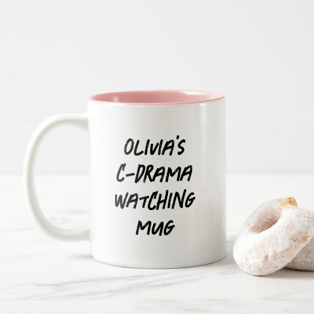 Taza Bicolor Drama Chino Moderno Personalizado para Ver (Con donut)