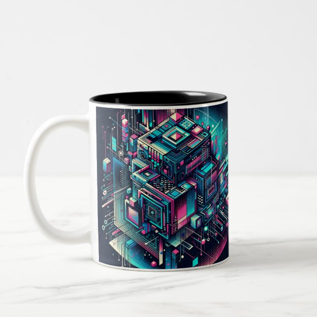 Taza Bicolor Dreamscape cibernético (Izquierda)