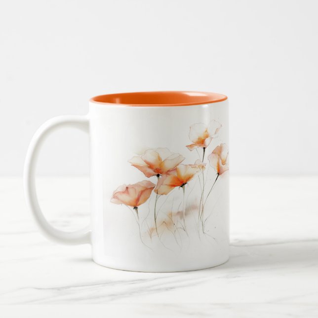 Taza Bicolor Dreamy Naranja Florals (Izquierda)