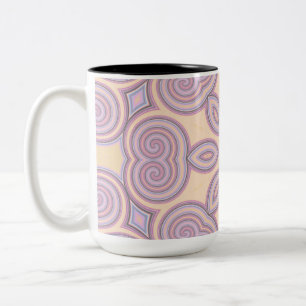 Taza Bicolor Dreamy Swirls - Patrón Psicodélico Pastel