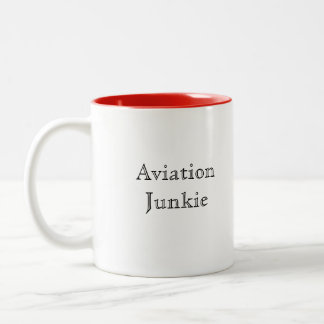 Taza Bicolor Drogadicto de la aviación