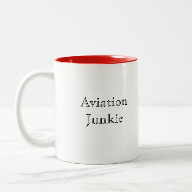 Taza Bicolor Drogadicto de la aviación (Izquierda)
