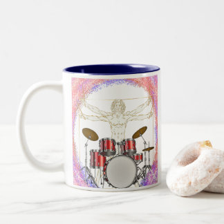 Taza Bicolor Drummer vitruviano personalizado