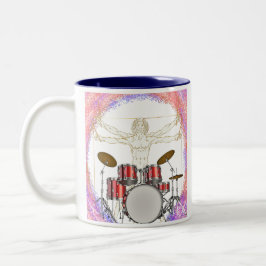Taza Bicolor Drummer vitruviano personalizado