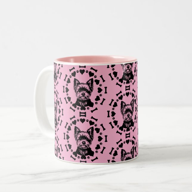 Taza Bicolor Dueño de Perro Terrier de Yorkshire (Anverso izquierdo)