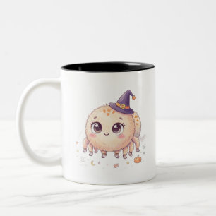 Taza Bicolor Dulce araña esponjosa de Halloween con sombrero de