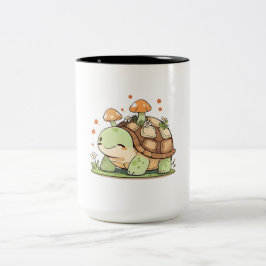 Taza Bicolor Dulce diseño Kawaii Cottagecore de Tortuga del Bos