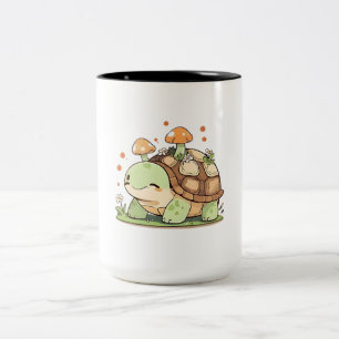 Taza Bicolor Dulce diseño Kawaii Cottagecore de Tortuga del Bos