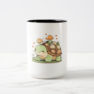 Taza Bicolor Dulce diseño Kawaii Cottagecore de Tortuga del Bos