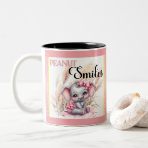 Taza Bicolor Dulce Elefante Rosa - Sonrisas de Mani