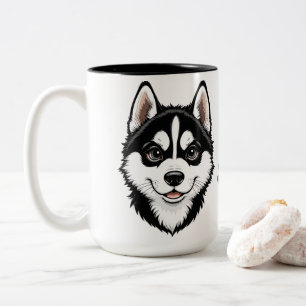 Taza Bicolor Dulce Husky Puppy Siberian