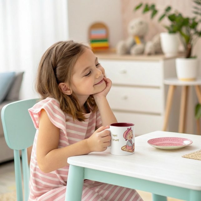 Taza Bicolor Dulce niña feliz cumpleaños (Subido por el creador)