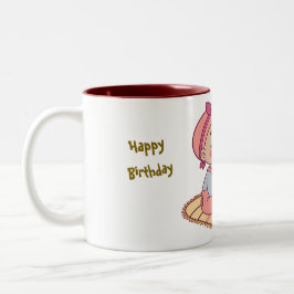Taza Bicolor Dulce niña feliz cumpleaños