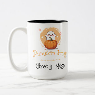 Taza Bicolor Dulce y espeluznante fantasma de calabaza otoñal c