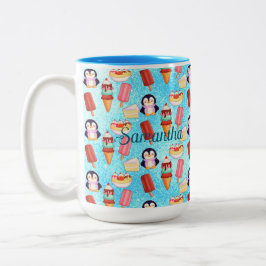 Taza Bicolor Dulces de helado de pingüino