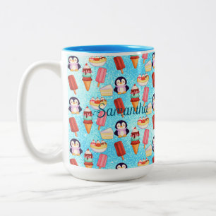 Taza Bicolor Dulces de helado de pingüino