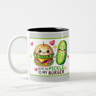 Taza Bicolor Dulces Pickles y Hamburguesas Kawaii