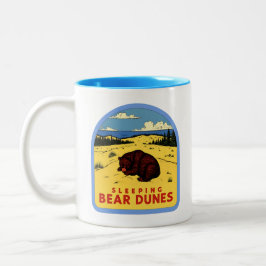 Taza Bicolor Dunas de oso durmiente vintage Michigan