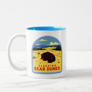 Taza Bicolor Dunas de oso durmiente vintage Michigan