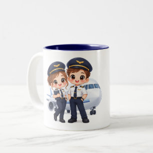 Taza Bicolor Dúo de tripulación del cielo