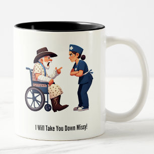 Taza Bicolor Duras clasificaciones de Texas y enfermeras enojad