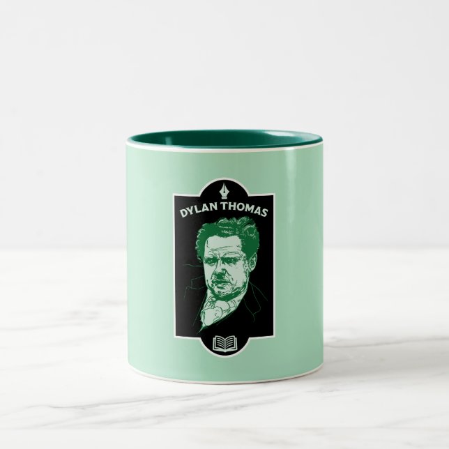 Taza Bicolor Dylan Thomas Welsh Poet (Centro)