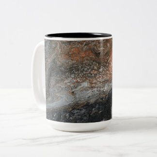 Taza Bicolor Dynamic Earth Tones and Swirls
