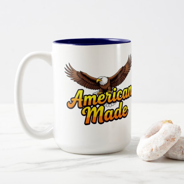Taza Bicolor Eagle American Made (Con donut)