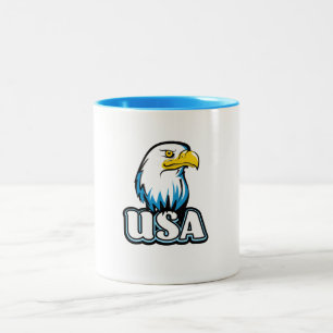 Taza Bicolor Eagle Bald de Estados Unidos (edición limitada azu