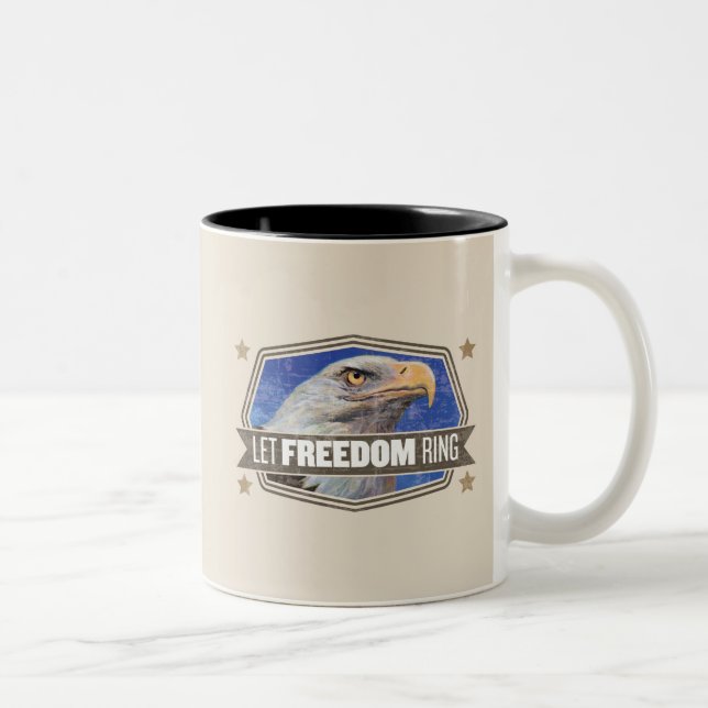 Taza Bicolor Eagle-Deje el anillo de la libertad (Derecha)