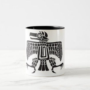 Taza Bicolor Eagle, jeroglífico mexicano (maya)