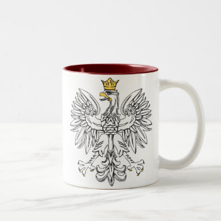 Taza Bicolor Eagle polaco con la corona del oro