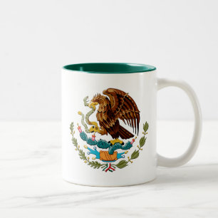 Taza Bicolor Eagle y emblema de México de la serpiente para los