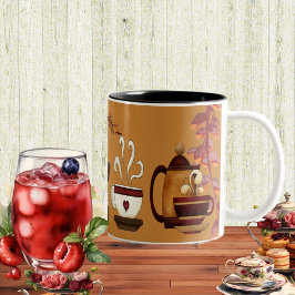 Taza Bicolor Earl Brown Mud Teapot Tarde High Tea Fiesta