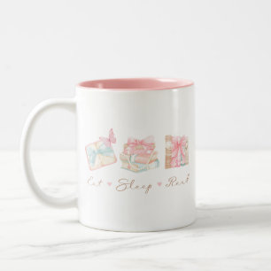 Taza Bicolor Eat Sleep Read Coquette Book
