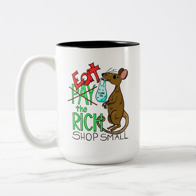Taza Bicolor Eat the Rich - Shop Small (Izquierda)