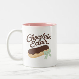 Taza Bicolor Éclair de Chocolate - Postre Pastel Coqueto