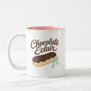 Taza Bicolor Éclair de Chocolate - Postre Pastel Coqueto