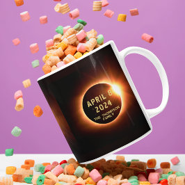 Taza Bicolor Eclipse solar total 8 de abril de 2024 Personaliza
