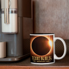 Taza Bicolor Eclipse total Texas 2024 Personalizado