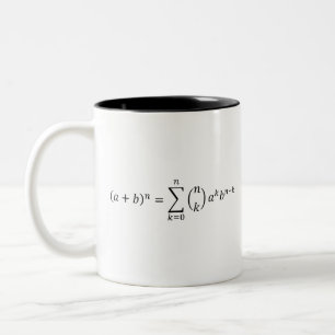 Taza Bicolor ecuaciones matemáticas: identidad binomial