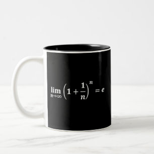 Taza Bicolor ecuaciones matemáticas: límite igual a e: exponenc