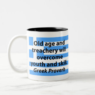 Taza Bicolor Edad y traición - Proverbio griego