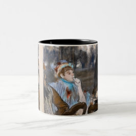 Taza Bicolor Edgar Degas - Mujeres en una terraza cafetería por