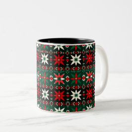 Taza Bicolor Edición 3 de Navidad de Fair Isle Escandinavo