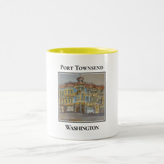 Taza Bicolor Edificio Cute, Port Townsend, Washington (Centro)