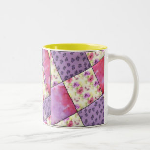 Taza Bicolor Edredón floral púrpura del KRW