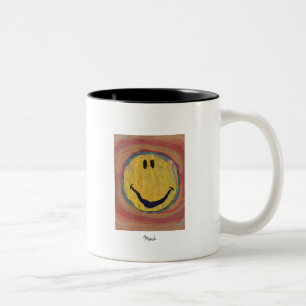 Taza Bicolor edvard munch happy face mug