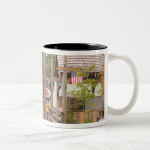 Taza Bicolor EE. UU., Alaska, Ketchikan, Creek Street, centro