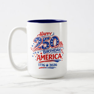 Taza Bicolor EE. UU. América 250.º Aniversario Patriótico